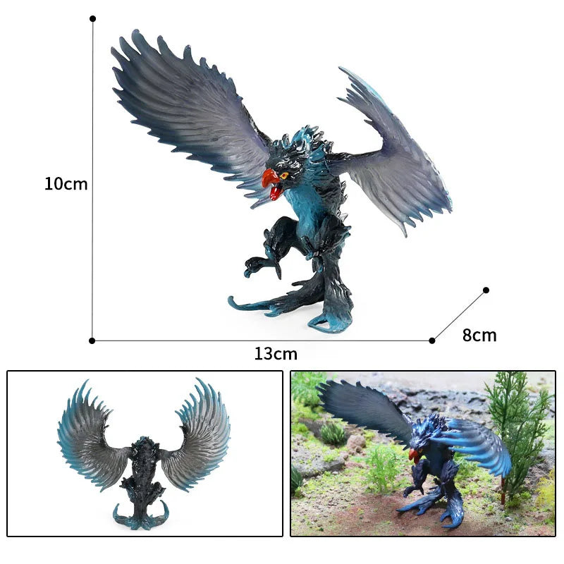 Simulation dragon figurines model Savage Flying Magic Dragon Dinosaur Cerberus Flaming Eagle Action Figure Kids Collection Toys