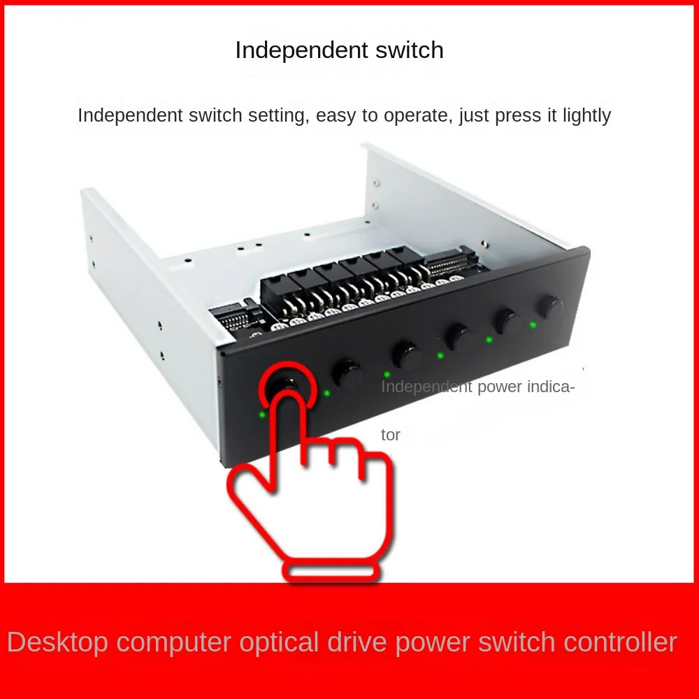 SATA15P hard disk power control switch for desktop computer front panel expansion with 6 ports for multiple systems