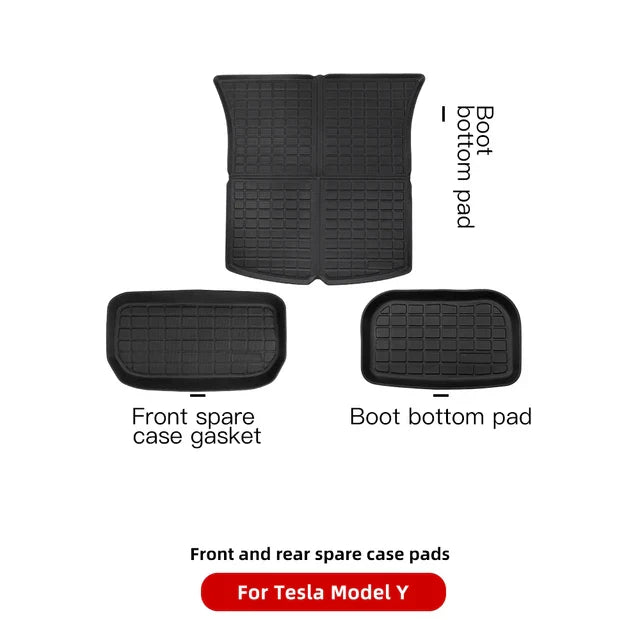 YZ Past Tesla Model 3 Y Highland Floor Mat Bagage Mat 2017 to 2024 Vier Seizoenen waterdichte 3D Vloer Liner