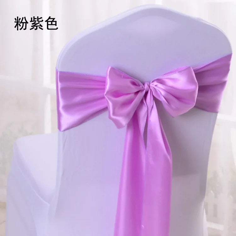 (Pack of 100) 10/ Satin Chair Bow Sashes Wedding Chair Knots Ribbon Butterfly Ties For Party Event Hotel Banquet Home Decoration