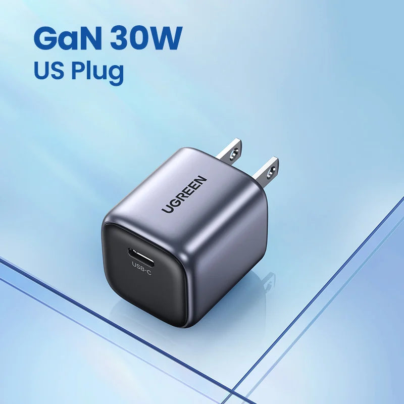 UGREEN GaN 30W Fast Charger for iPhone 15 14 13 PD3.0 Charger for iPad Pro samsung Xiaomi Type C Mobile Phone Charger