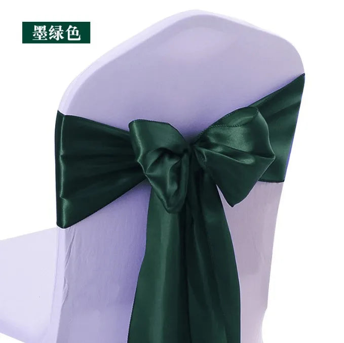(Pack of 100) 10/ Satin Chair Bow Sashes Wedding Chair Knots Ribbon Butterfly Ties For Party Event Hotel Banquet Home Decoration