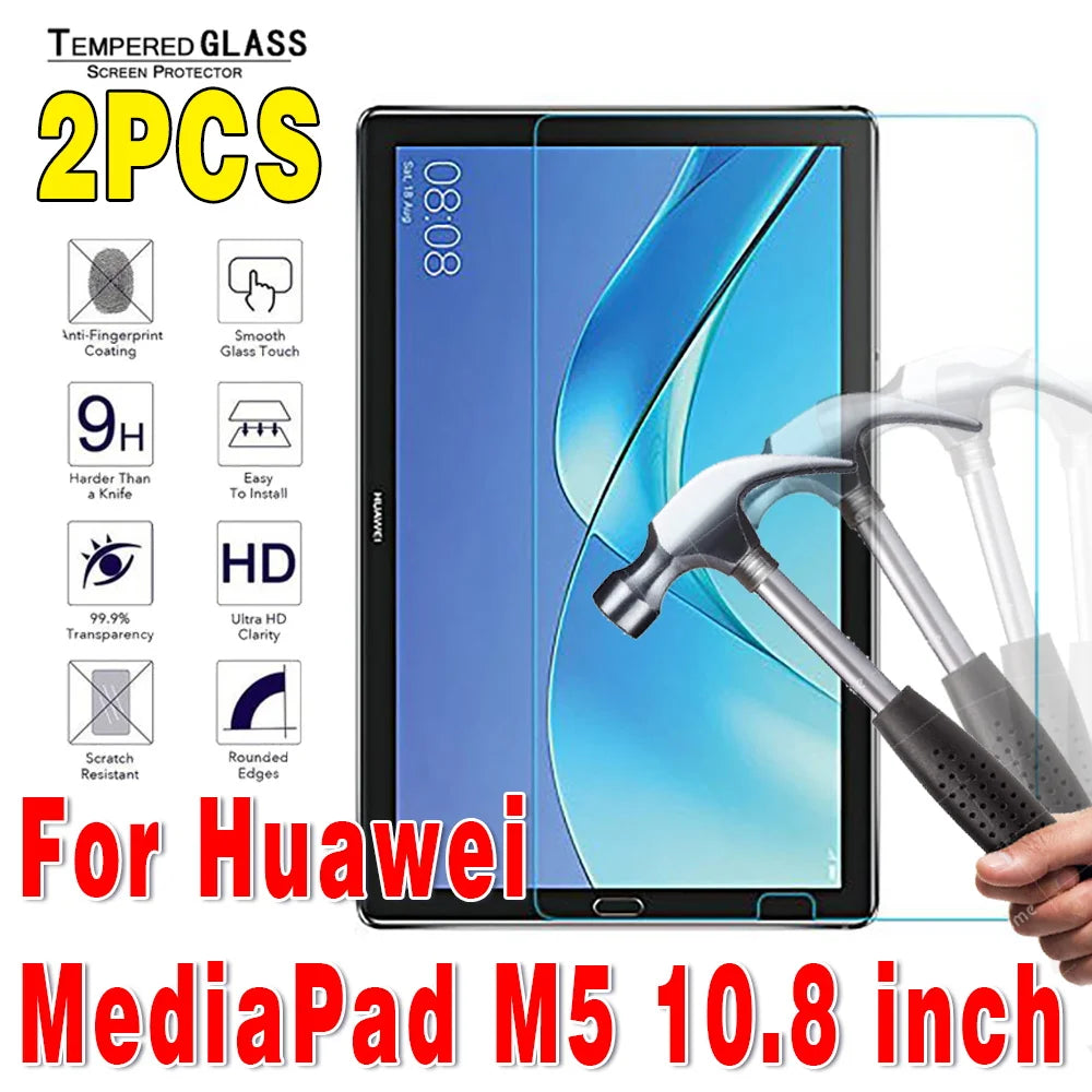 (Pack of 2) Tempered Glass Tablet Screen Protector for Huawei MediaPad 10.4 Pro 10.8 T3 T5 T8 T10 T10S M5 M6