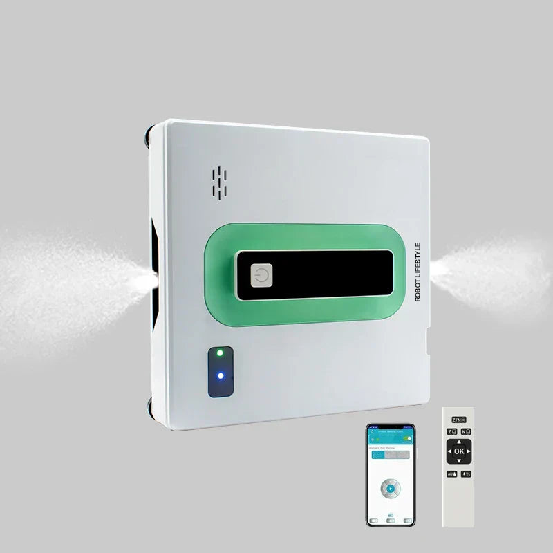 Electrical Window Cleaner Auto Spray Water 2 Tank App Remote Control Voice Assitance Glass Robot Washer Dry Wet Smart Home