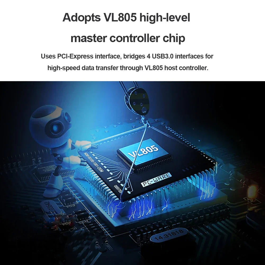 USB 3.0 PCI-E Expansion Card 19Pin 20Pin Header USB 3 To PCIE Adapter Card Front Panel Converter Controller for Desktop Computer