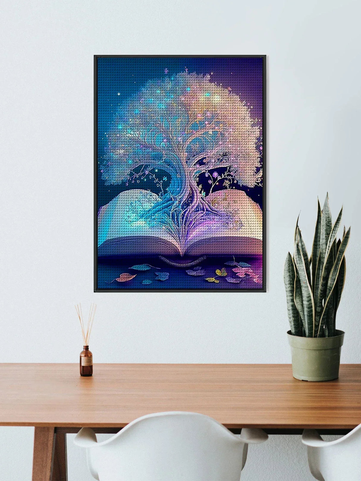 Colorful Trees And The Moon Personality DIY Full Drill Diamond Decorative Painting