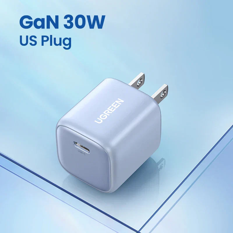 UGREEN GaN 30W Fast Charger for iPhone 15 14 13 PD3.0 Charger for iPad Pro samsung Xiaomi Type C Mobile Phone Charger