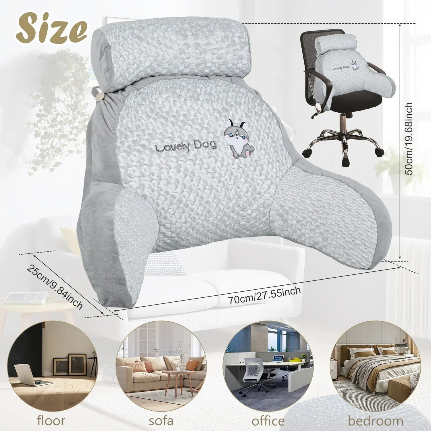 All Season Reading Pillow Comfortable Soft Detachable Lumbar Support Cushions Office Sofa for Chair Bed Backrest with Headrest