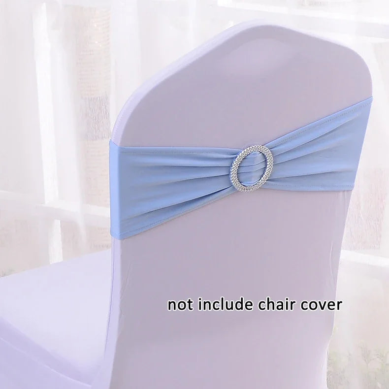 (Pack of 50) /lot Stretch Lycra Spandex Chair Covers Bands With Buckle Slider For Wedding Decorations Wholesale Chair Sashes Bow