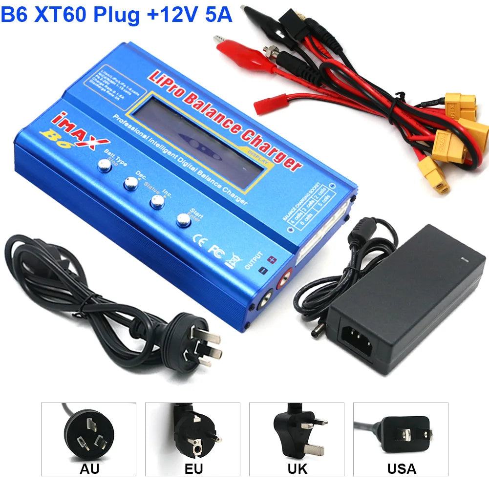 IMAX B6 80W Battery Charger Lipo NiMh Li-ion Ni-Cd Digital Lipro Balance Charger Discharger AC Power 12V 5A Adapter For Rc Car