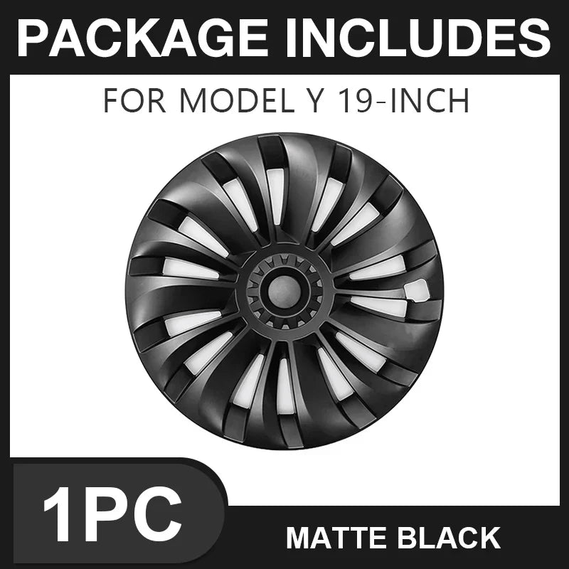 (Pack of 4) New For Tesla Model Y 19 Inch / Wheel Cover Car Automobile Hubcap Replacement Retrofit Parts Full Cover Accessories