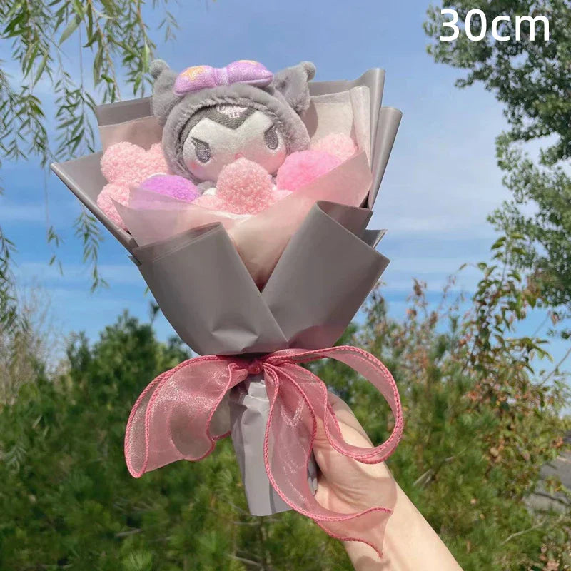 Kawaii Hello Kitty Cat Plush Dolls Rose Soap Flowers Bouquet Christmas Valentine's Day Birthday Graduation Gifts
