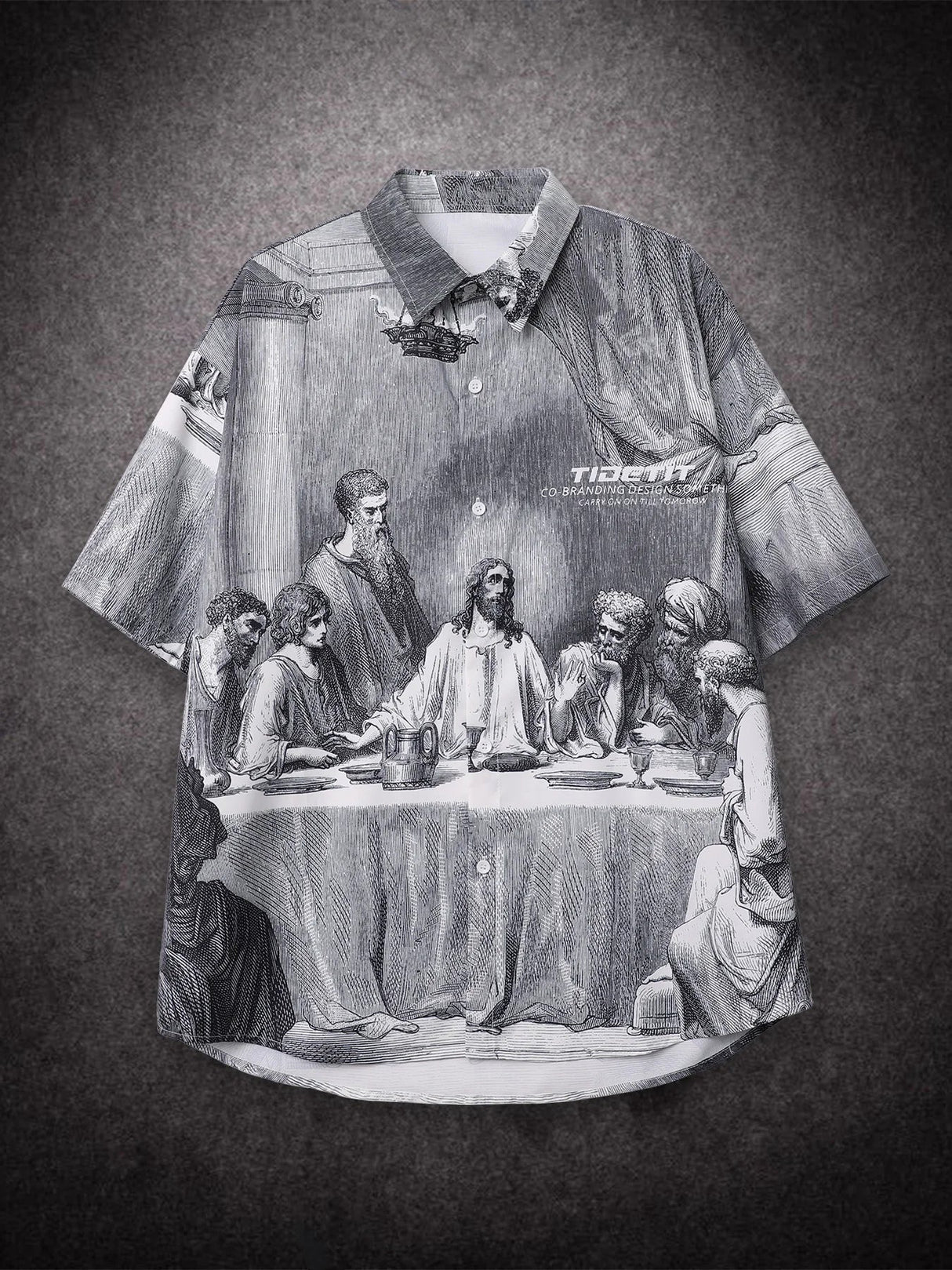 Sycpman Oversized Shirts Mens Summer Painting PrintingCouples Casual Male Female Silk Vintage Clothing Button Up