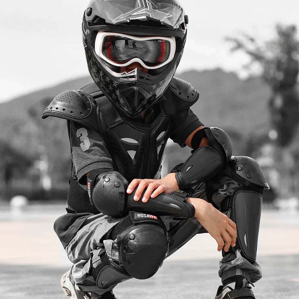 Youth child Motocross Motorcycle Gear Kids Youth Body Protector Vest Armor Jacket Chest Protection with elbow knee protection