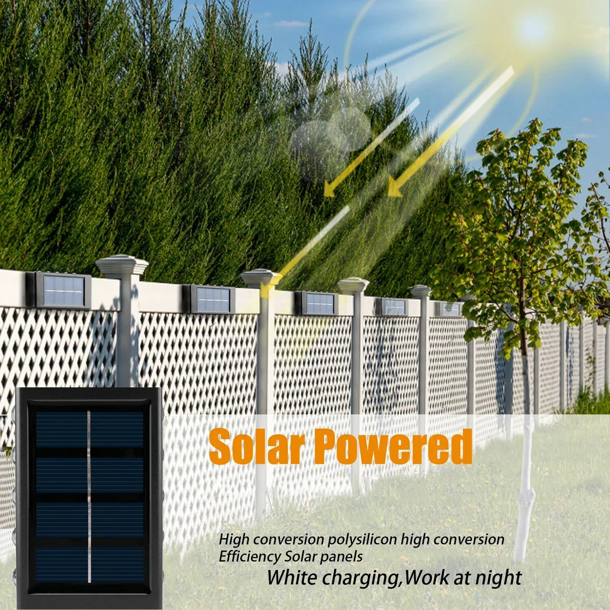 (Pack of 16) Solar Wall Light Warm Light Up and Down Auto Working 10LED Texture Black Shell House/garden/porch Lighting Light