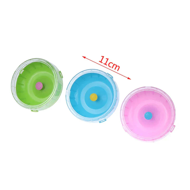 (Pack of 1) 11cm Hamster Wheel Small Animal Running Disc Toys Cute Plastic Jogging Exercise Wheel Pet Cage Accessories