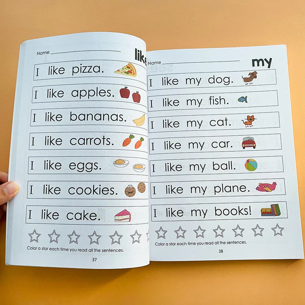 240P kids Alphabet Sentence books In English Practice Workbook Reading phonics Books for baby children learning English toys