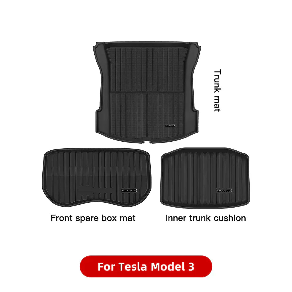 YZ For Tesla Floor Mats Model 3 Y 2021-2023 Car Four Seasons Waterproof Non-slip Floor Mat NEW TPE Special Car Accessories