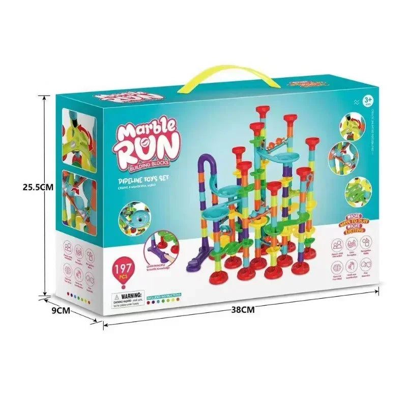 (Pack of 232) 45- Marble Run Race Building Blocks Track Ball Slide Toys DIY Creativity Constructor Early Educational Toys Children Gift