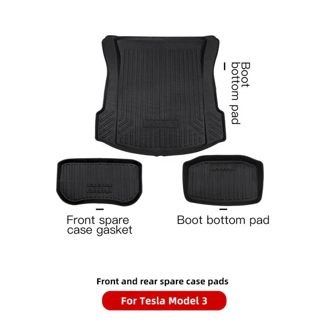 YZ Past Tesla Model 3 Y Highland Floor Mat Bagage Mat 2017 to 2024 Vier Seizoenen waterdichte 3D Vloer Liner