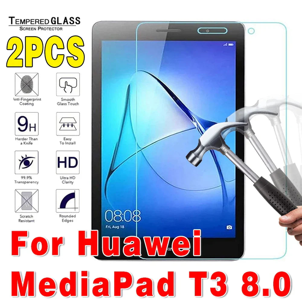 (Pack of 2) Tempered Glass Tablet Screen Protector for Huawei MediaPad 10.4 Pro 10.8 T3 T5 T8 T10 T10S M5 M6