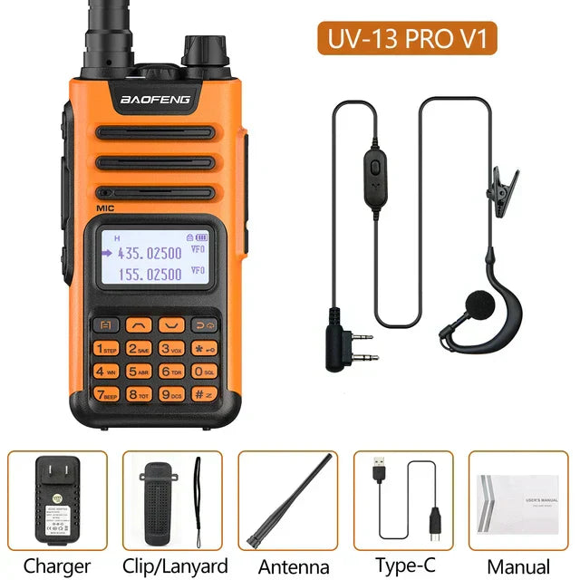 BaoFeng UV-13 PRO V2 V1 Walkie Talkie M-13 Pro Dual Band 999 Channels Type-C Long Range UV-5R Transceiver Ham CB Two Way Radio