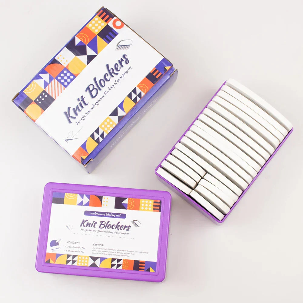 (Pack of 20) Knit Blockers Set Stainless Steel Knitting Blocking Mats and Pins with 2 Different Sizes for DIY Knit Crocheting Supplies