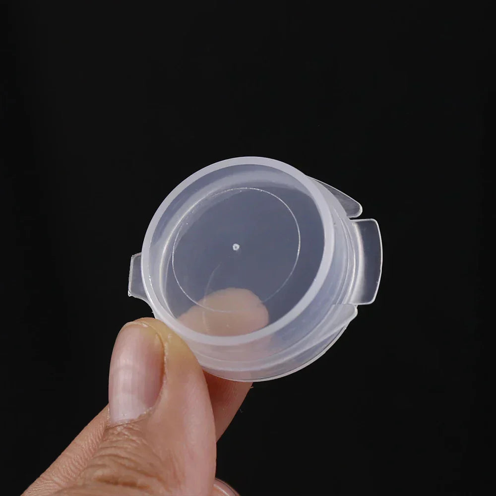 (Pack of 100) 5g Plastic Nail Glitter Jar Mini Cream Pot Fli-top Transparent Paint Can Sample Container Portable Accessory Storage Box