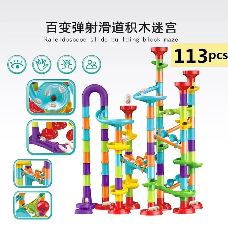 (Pack of 232) 45- Marble Run Race Building Blocks Track Ball Slide Toys DIY Creativity Constructor Early Educational Toys Children Gift