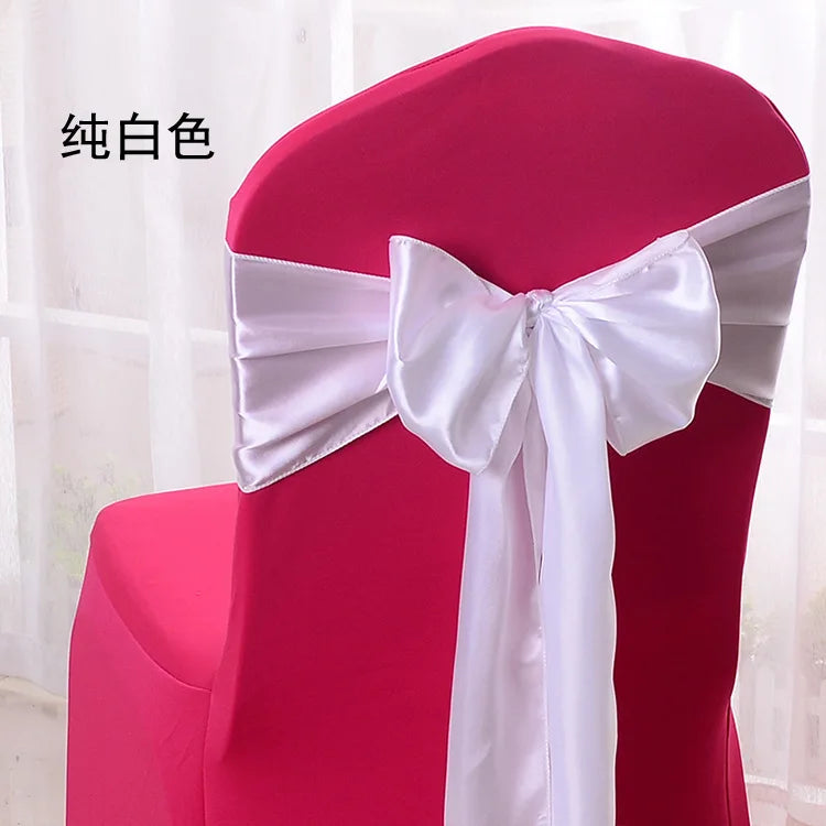 (Pack of 100) 10/ Satin Chair Bow Sashes Wedding Chair Knots Ribbon Butterfly Ties For Party Event Hotel Banquet Home Decoration