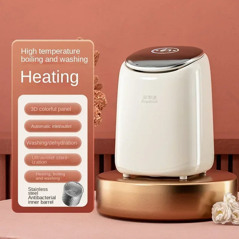 Fully automatic washing machine mini washing and drying all-in-one underwear washing machine small sock drying artifact 220V