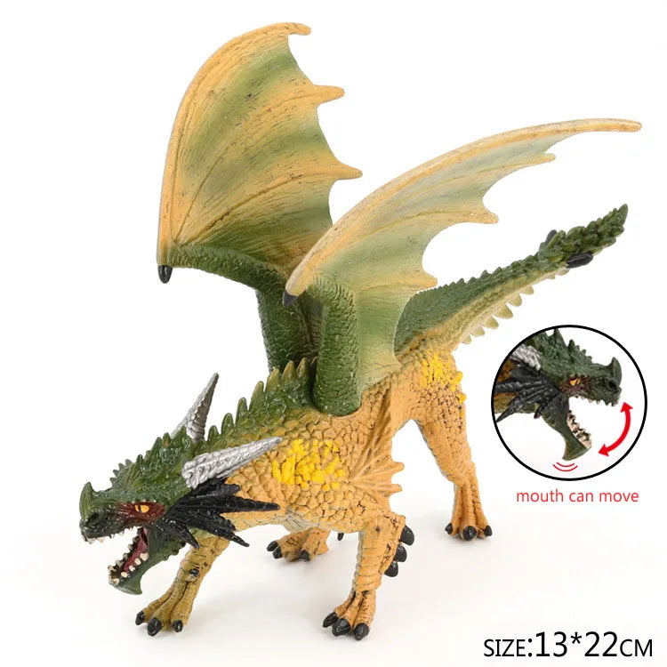 Simulation dragon figurines model Savage Flying Magic Dragon Dinosaur Cerberus Flaming Eagle Action Figure Kids Collection Toys