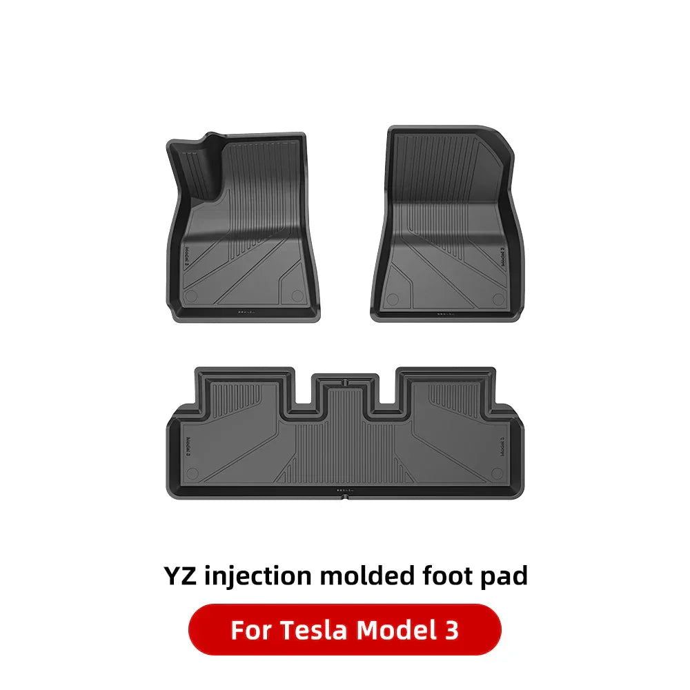 YZ For Tesla Floor Mats Model 3 Y 2021-2023 Car Four Seasons Waterproof Non-slip Floor Mat NEW TPE Special Car Accessories