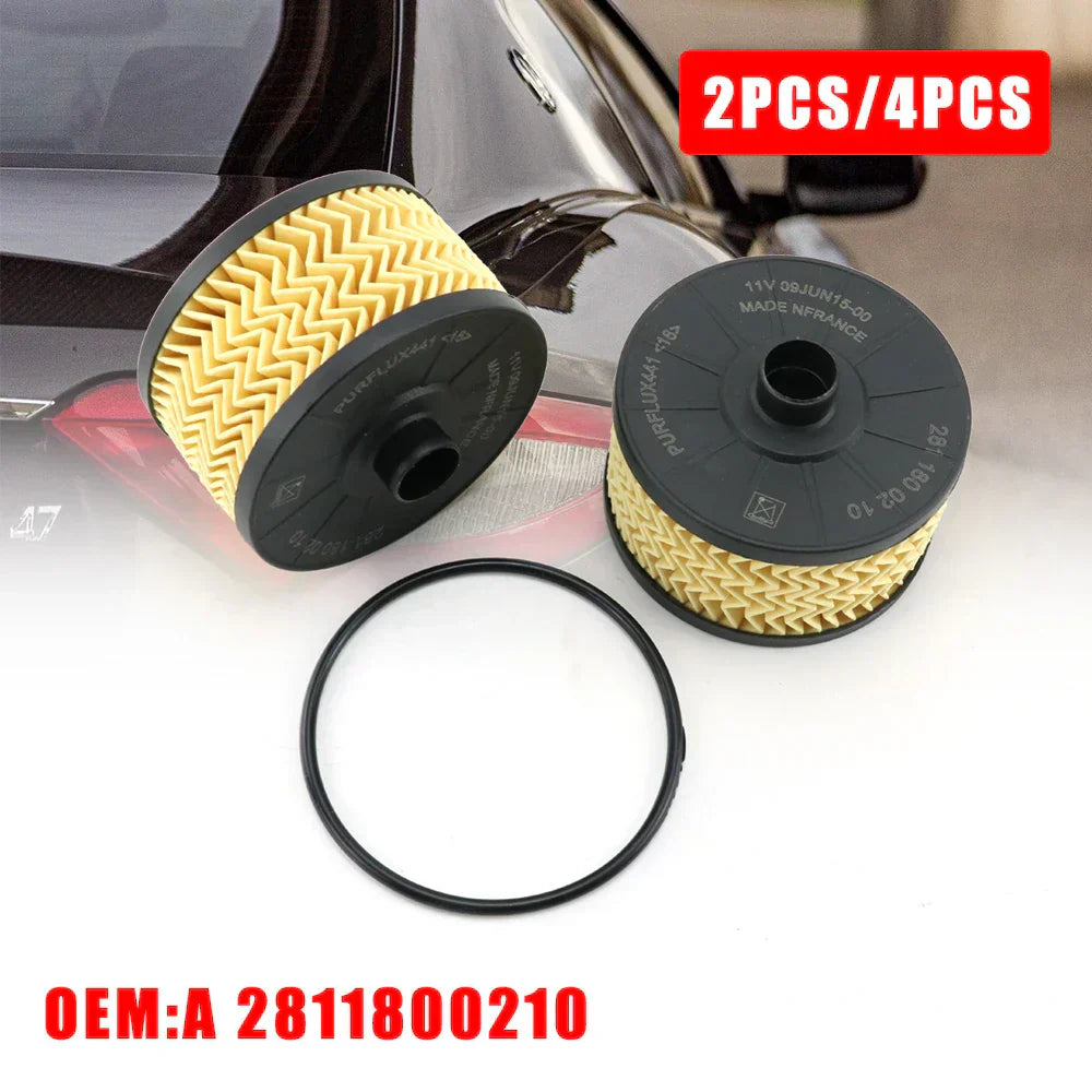 (Pack of 2) / A2811800210 2001800009 Automobile Oil Filter 15209-00Q0F 152095084R 152082327R Auto Parts
