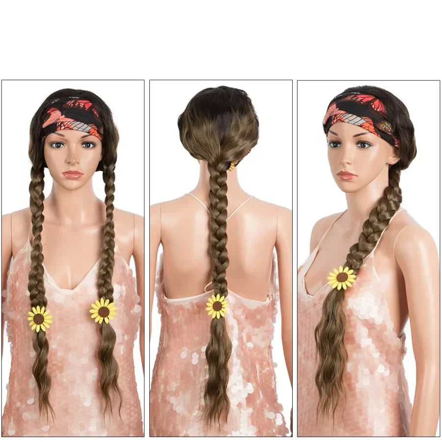 41in/104cm Lace Front Super Long Wavy Wig Middle Part Lace 130% Density Synthetic Wigs