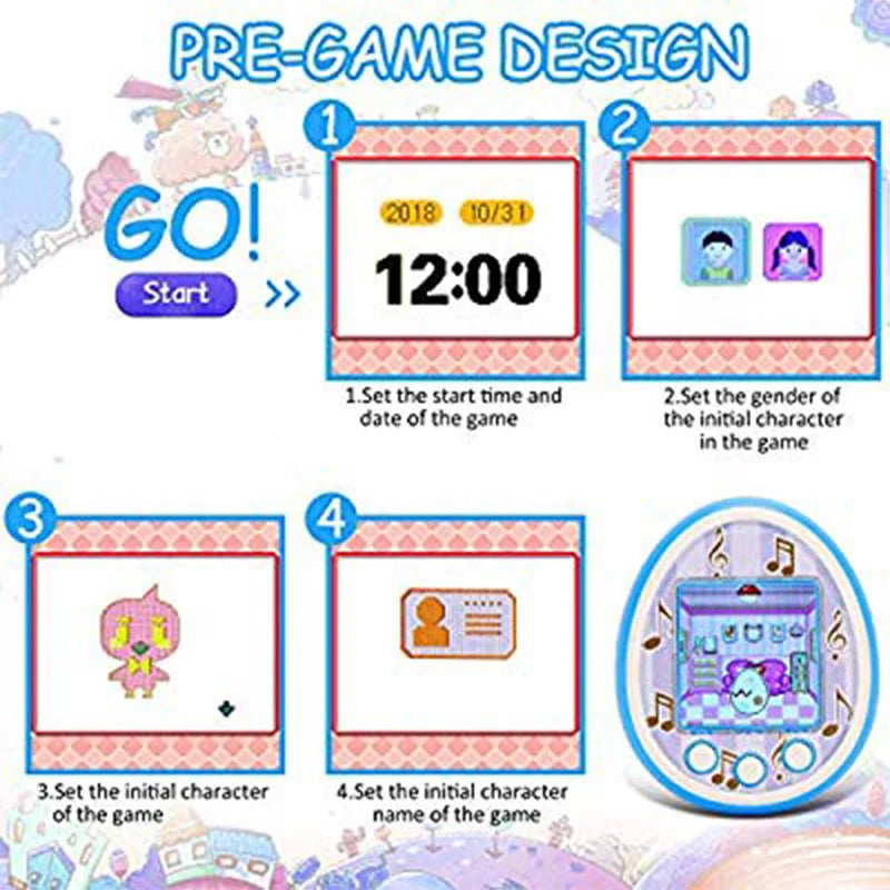 Tamagotchis Funny Kids Electronic Pets Toys Nostalgic Pet In One Virtual Cyber Pet Interactive Toy HD Color Screen E-pet