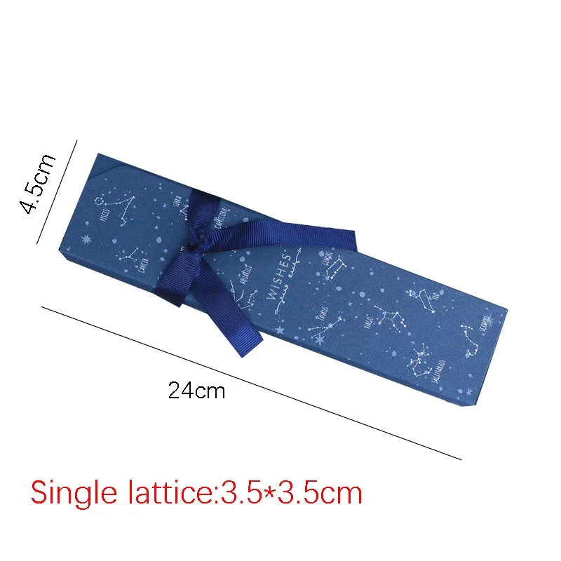(Pack of 10) Blue Chocolate Box Packaging With Insert Dessert Paper Chocolate Spacer Valentine's Day Wedding Baby Shower Candy Gift Box
