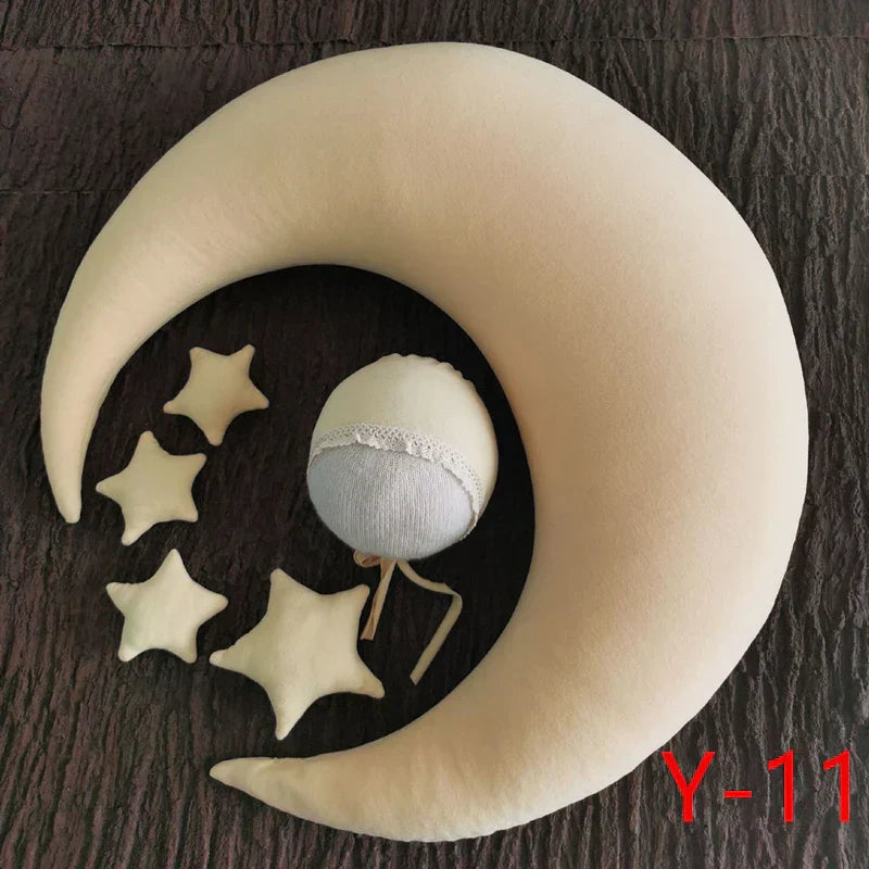 (Pack of 6) ❤️Newborn Photography Props Accessories Posing Crescent Pillow+Stars+Hat /Set Studio Baby Photo Decoration Moon Fotografia