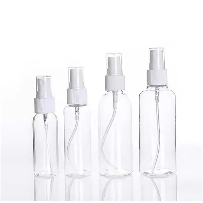 (Pack of 50) 10ml 20ml 30ml 50ml Clear Refillable Bottle Plastic Perfume Bottle Atomizer Empty Spray Bottle Portable Travel Accessories