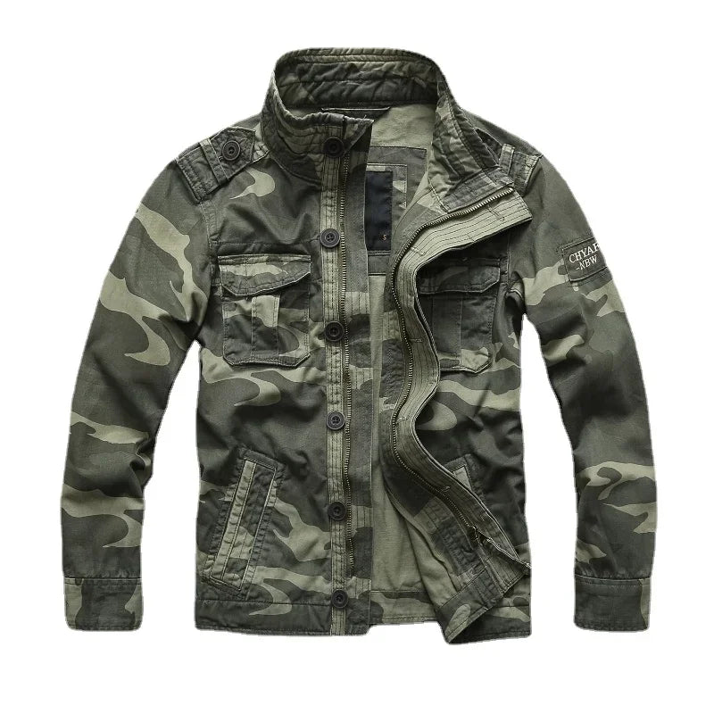 Men Jacket Men M65 Denim Retro Cargo Jacketes Outdoor Multi Pockets Camo Tops Field Casual Fashion Hiking Coats Uniform