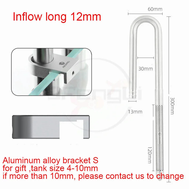 Mini Fish Tank Inlet Outlet Filter Aquarium Pipe Fishbowl Stainless Steel Shrimp Accessories Water Filtration Supplies Equipment