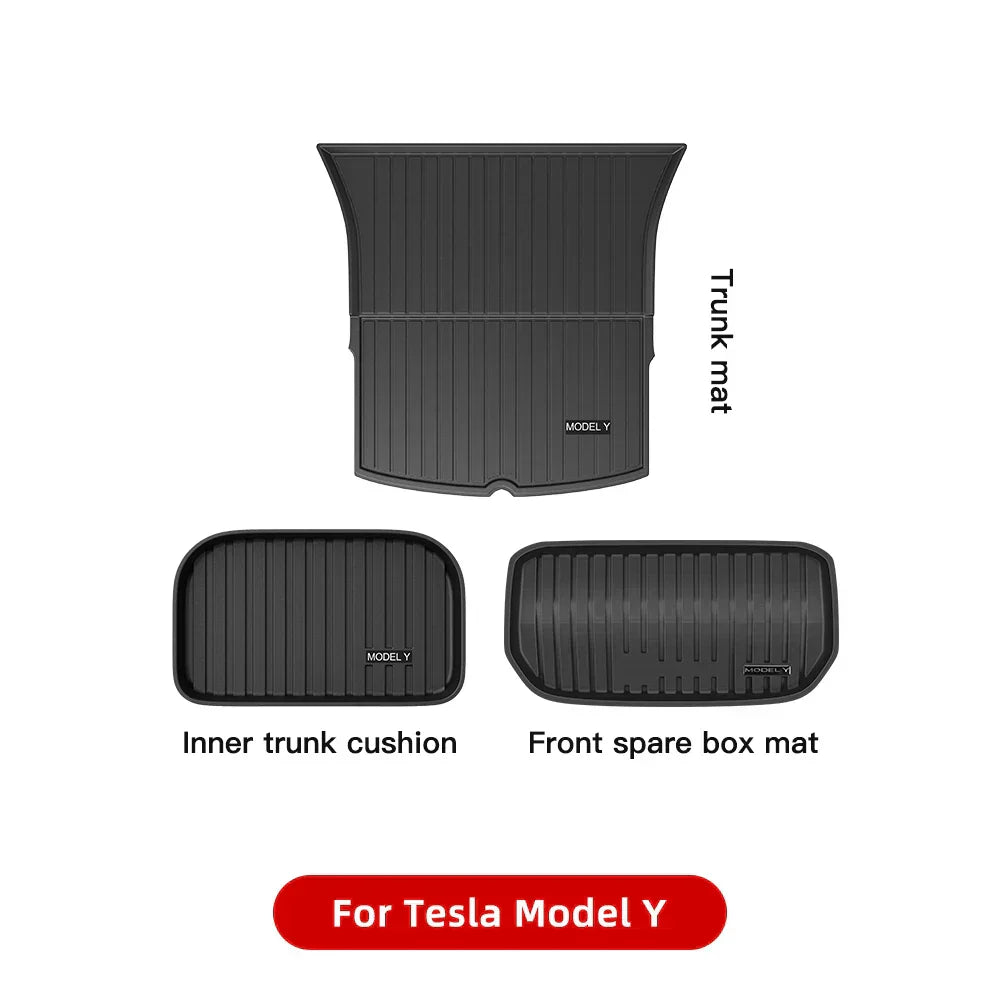 YZ For Tesla Floor Mats Model 3 Y 2021-2023 Car Four Seasons Waterproof Non-slip Floor Mat NEW TPE Special Car Accessories