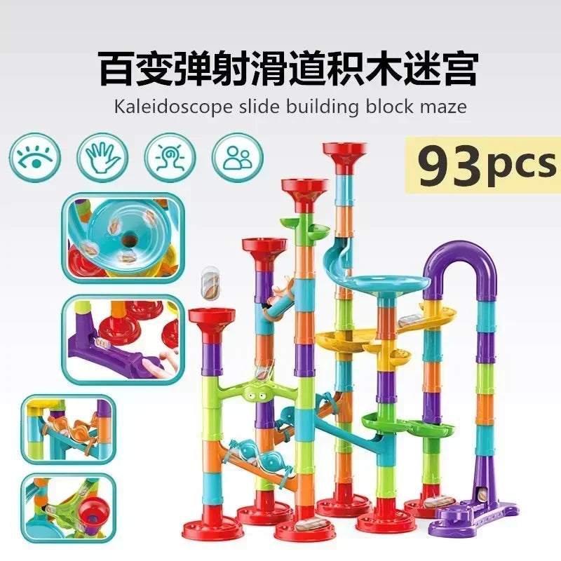 (Pack of 232) 45- Marble Run Race Building Blocks Track Ball Slide Toys DIY Creativity Constructor Early Educational Toys Children Gift
