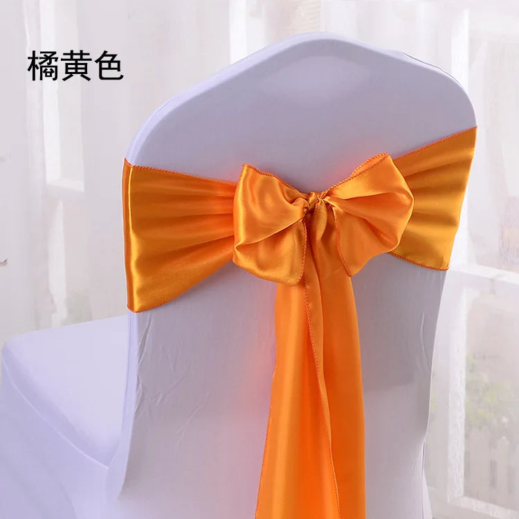 (Pack of 100) 10/ Satin Chair Bow Sashes Wedding Chair Knots Ribbon Butterfly Ties For Party Event Hotel Banquet Home Decoration