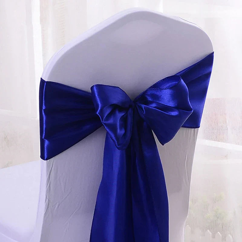 (Pack of 100) 10/ Satin Chair Bow Sashes Wedding Chair Knots Ribbon Butterfly Ties For Party Event Hotel Banquet Home Decoration