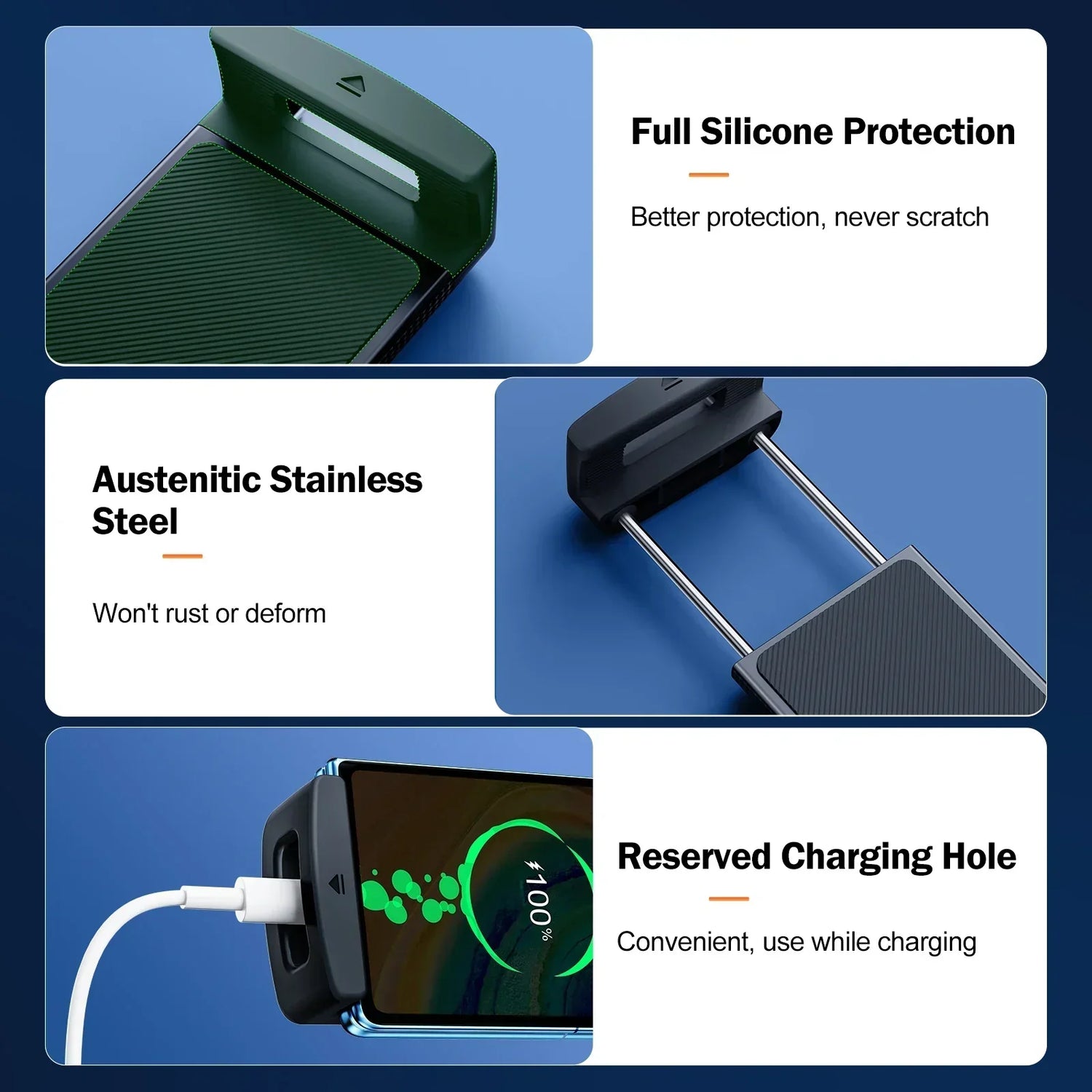 Hipacool Car Phone Clip Holder for Air Vent Handsfree Stand for Z Fold Phone Pad Auto Mount Support Car Accessories GPS Stand