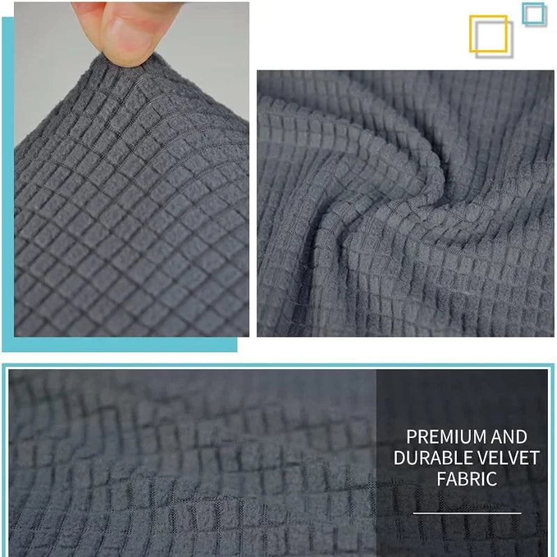 Square Footstool Cover Stretch Polar Fleece Ottoman Cover Sofa Footrest Stool Slipcover for Living Room Furniture Protector Case