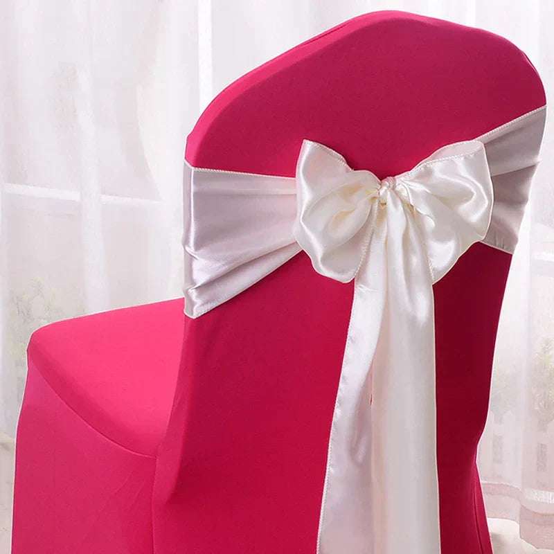 (Pack of 100) 10/ Satin Chair Bow Sashes Wedding Chair Knots Ribbon Butterfly Ties For Party Event Hotel Banquet Home Decoration