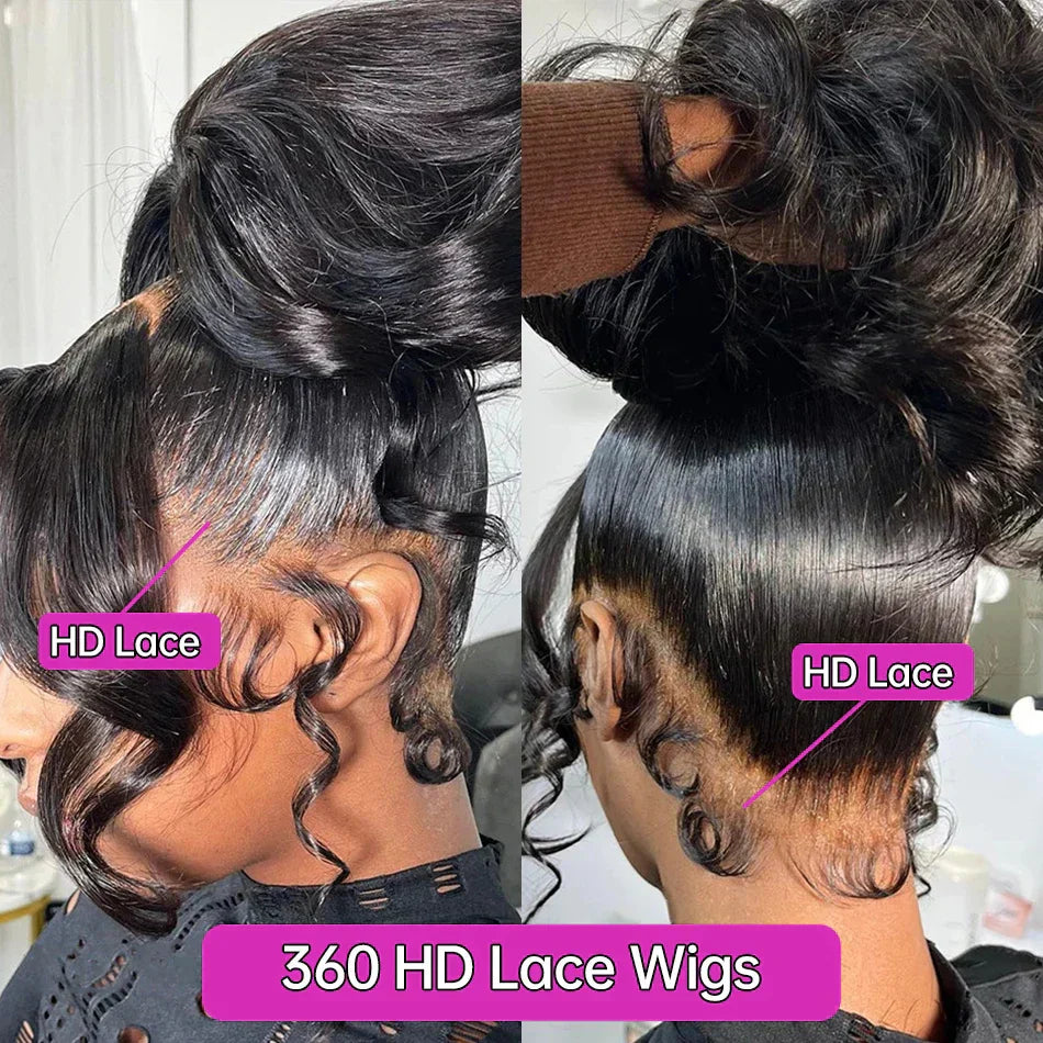 360 Body Wave Lace Front Human Hair Wig 13x6 Hd Lace Frontal Wig 40 inch Transparent 4x4 Glueless Preplucked Brazilian Hair Wigs