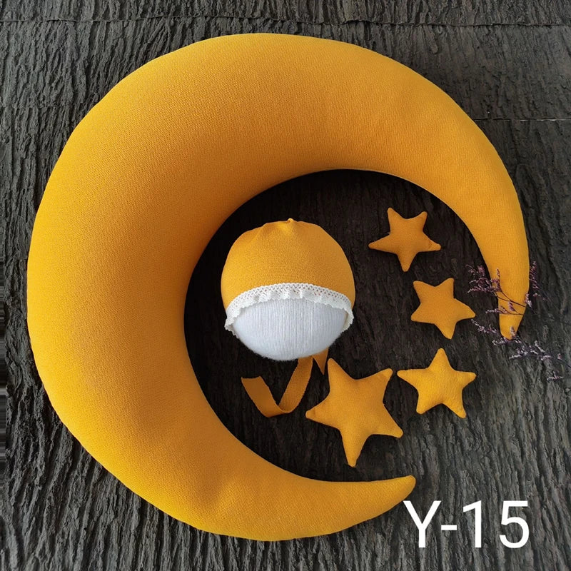 (Pack of 6) ❤️Newborn Photography Props Accessories Posing Crescent Pillow+Stars+Hat /Set Studio Baby Photo Decoration Moon Fotografia